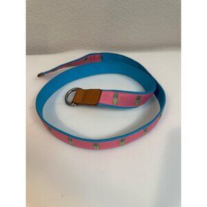 Talbots Pink Canvas Pineapple D Ring Belt